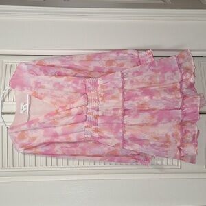 Japna (L) pink long sleeve midi dress